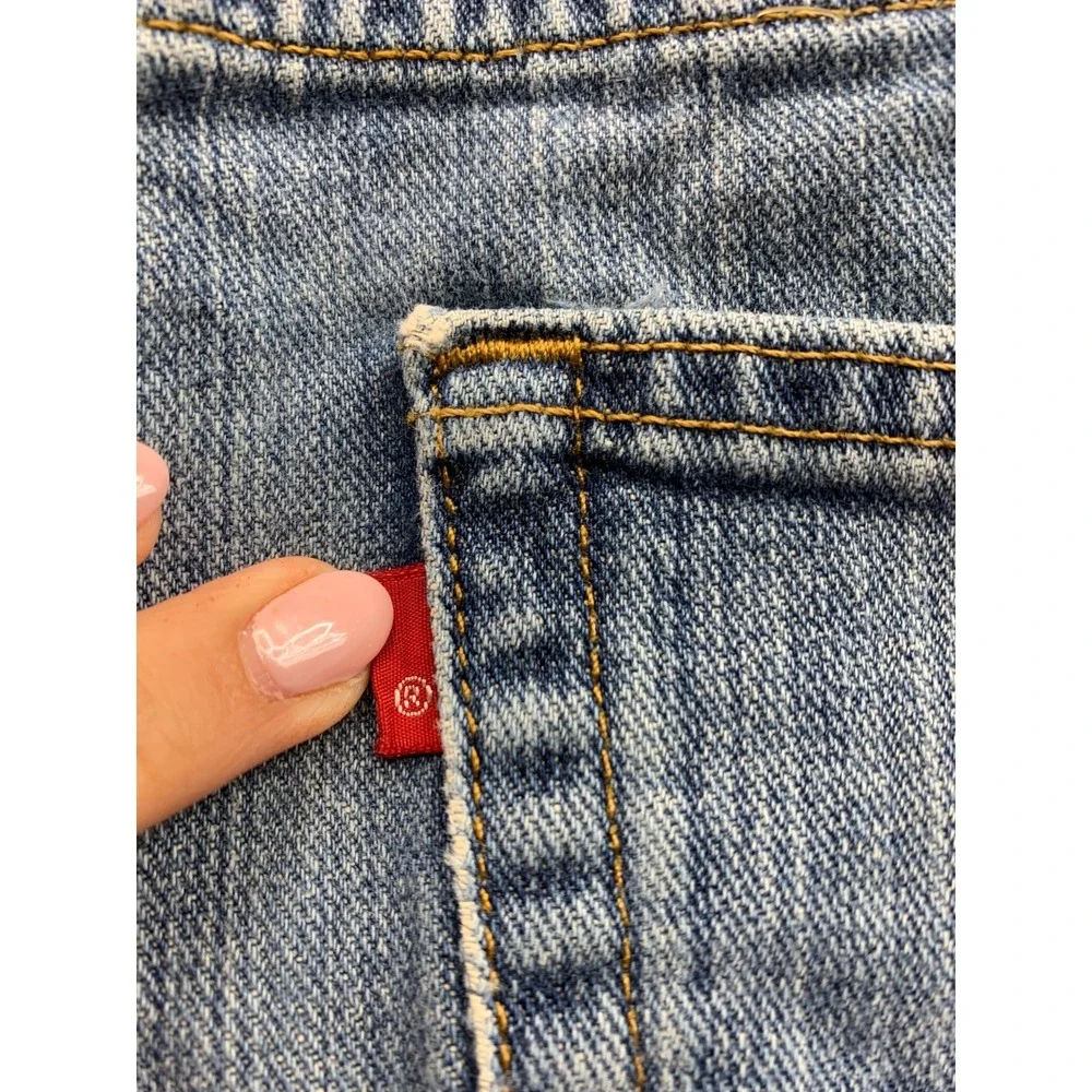 Levi's 505 Jeans Mens 33x32 Blue Denim Light Wash Mid Rise Regular Fit Straight